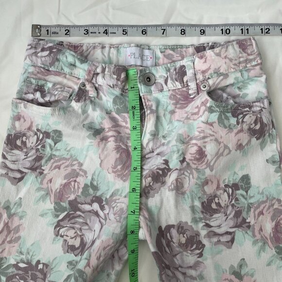 The Children's Place Girls Floral Print Skinny Jeans Size 10 - Picture 3 of 6